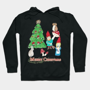 Gnome Merry Christmas Vintage Retro Holiday Design Hoodie